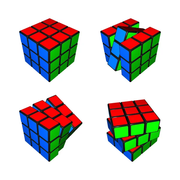 Cubi rubik 3D — Foto Stock