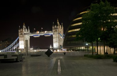 Tower Bridge and County Hall at Night clipart