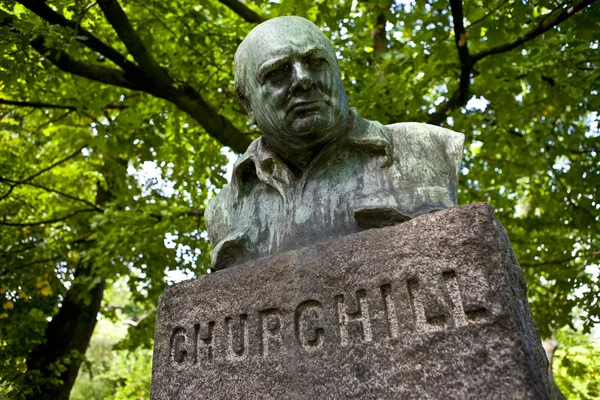 温斯顿 · 丘吉尔的雕像/纪念碑哥本哈根 — 图库照片
