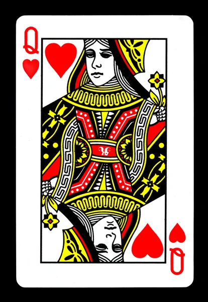 Koningin van hart speelkaart — Stockfoto