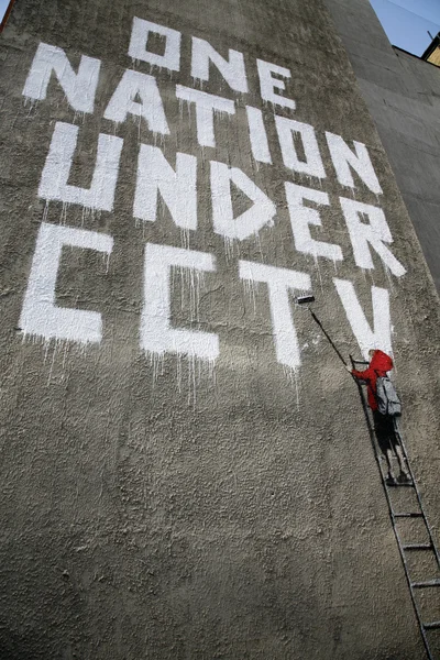Banksy Graffiti "Une nation sous CCTV " — Photo