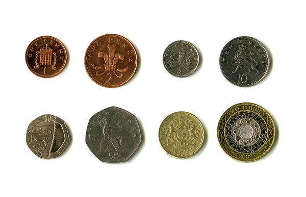 Britské mince (Sterling) — Stock fotografie