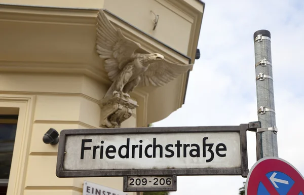 Friedrichstrasse Signpost - Berlin — Stock Photo, Image