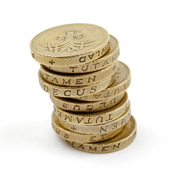 Pile of £1 Coins — Stockfoto