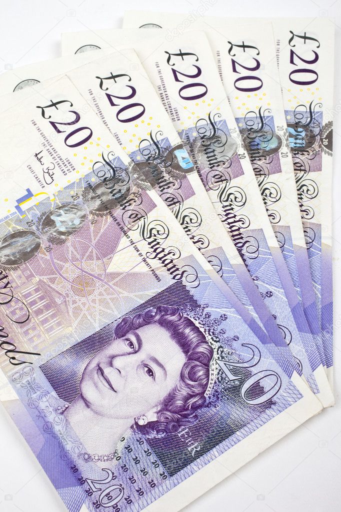 Five £20 Notes