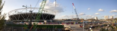 Olympic Stadium Construction Site Panoramic (July 2009) clipart