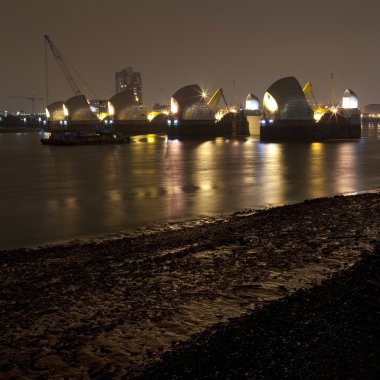 Thames Barrier at Night clipart