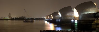 Thames Barrier at Night Panoramic clipart