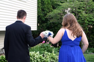 Prom Couple Walking Together clipart