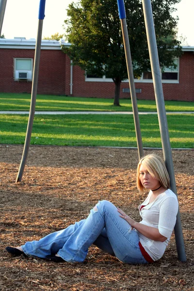 Blond On Playground 2 — Stock Photo, Image