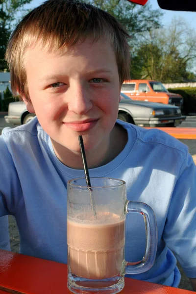 Boy & Milkshake 3 — Stock Photo, Image