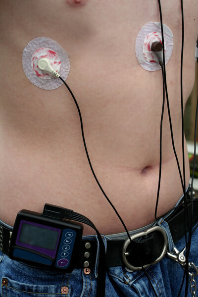 Portable Heart Monitor on Teen