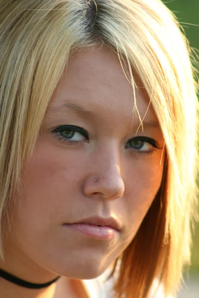 Serious Blond Closeup 2 — Stock Photo, Image