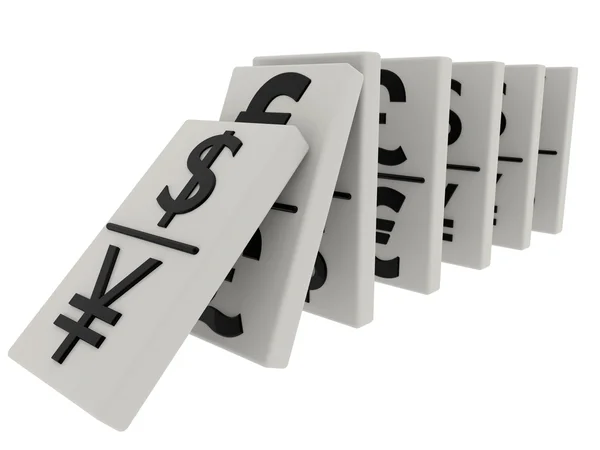 Domino waluty — Zdjęcie stockowe