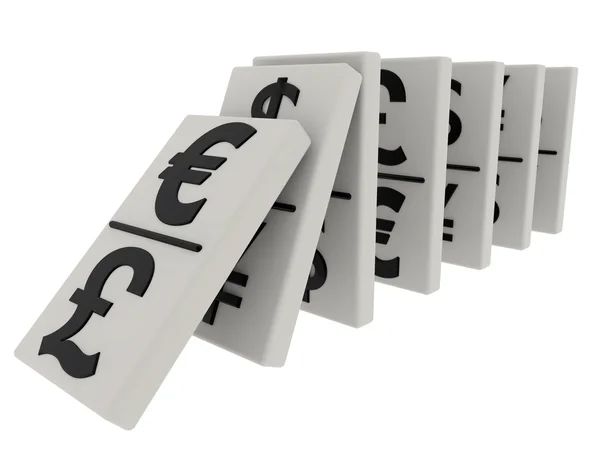 Domino waluty — Zdjęcie stockowe