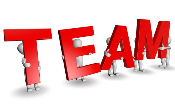 stock image 3D humans forming red TEAM word