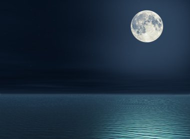 The moon over the sea clipart
