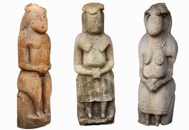 Three isolated ancient women clipart