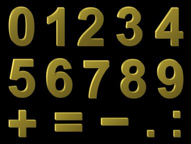 Volume metal digits clipart