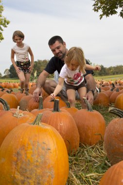 Kids and Pumpkins clipart