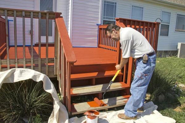 Painter Painting Deck — Stock Photo, Image