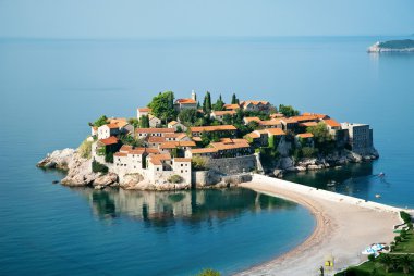 Sveti stefan island resort in montenegro clipart