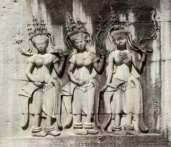 Röda Sten carvings angkor wat Kambodja — Stockfoto