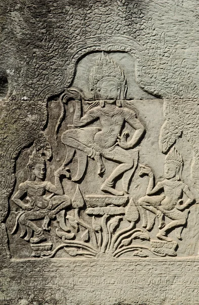 Khmer kamienne rzeźby angkor wat Kambodży — Zdjęcie stockowe