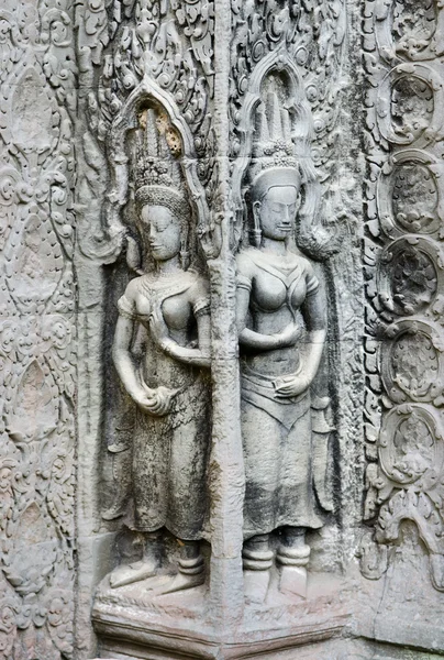 Sculptures en pierre khmère angkor wat cambodia — Photo