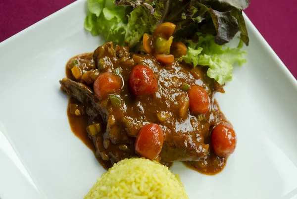 Panang gai thai curry e riso — Foto Stock