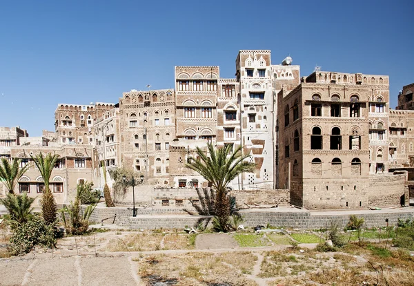 Sanaa, Jemen - traditionell jemenitiska arkitektur — Stockfoto