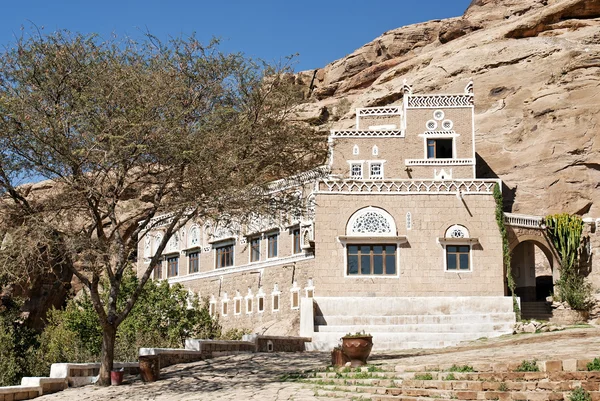 Traditionella jemenitiska hus nära sanaa Jemen — Stockfoto