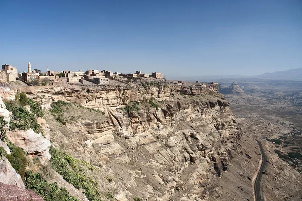 Kawkaban górskiej miejscowości w pobliżu Jemenu Sanie — Zdjęcie stockowe