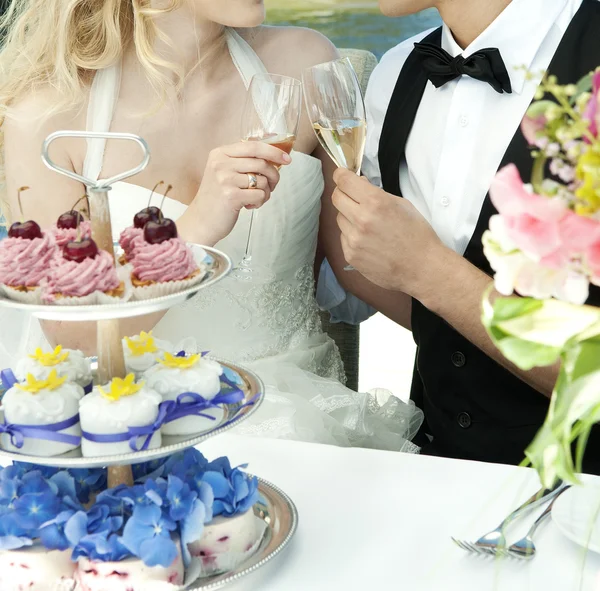 Couple toasting at wedding — Stock Photo, Image