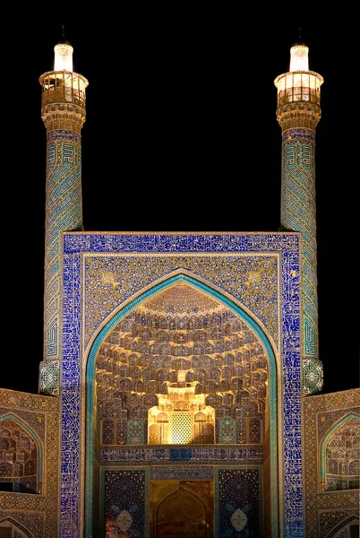 在晚上伊斯法罕伊朗清真寺 — 图库照片