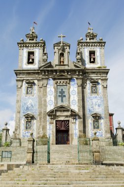 Santo ildefonso church in porto portugal clipart