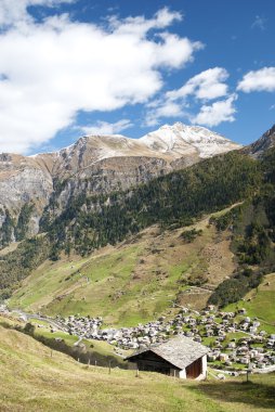 Vals village in switzerland alps clipart