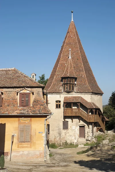 Sighisoara Romanya, geleneksel Transilvanya mimarisi — Stok fotoğraf