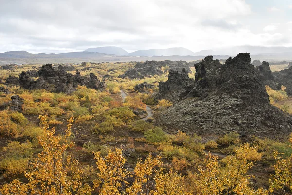 在冰岛内政的火山景观 — 图库照片