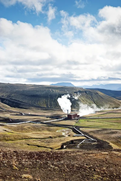 İzlanda'daki jeotermal enerji santrali — Stok fotoğraf