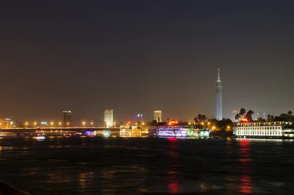 在埃及开罗尼罗河河畔之夜 — 图库照片