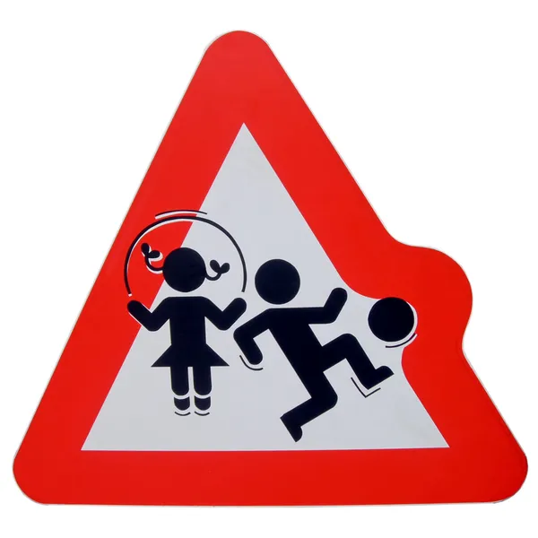 Warning children playing — Stock Photo, Image