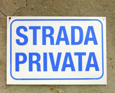 Cartello strada privata