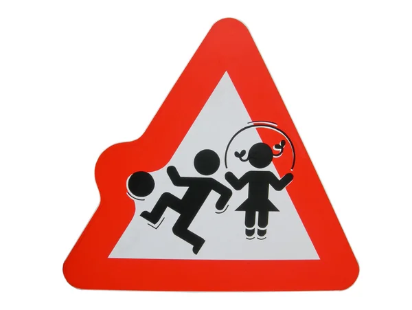 Warning children playing — Stock Photo, Image