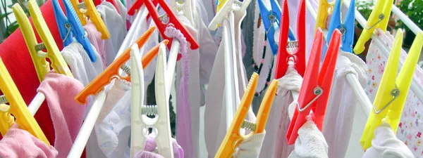 Kolíčky na prádlo — Stock fotografie