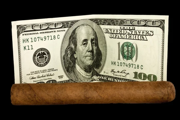 Cigar and Dollars — Stock Photo, Image