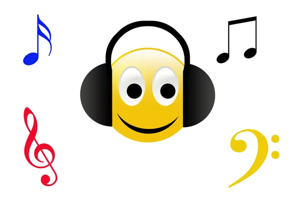 Música feliz Smiley — Foto de Stock
