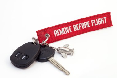 Aircraft key with red tag clipart
