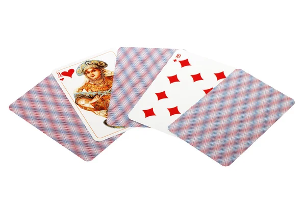 Jogar cartas no branco — Fotografia de Stock