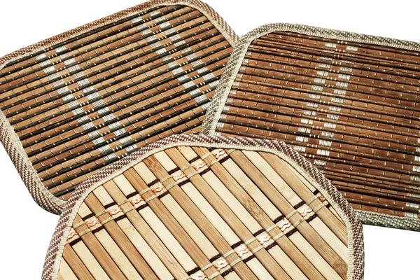 Bamboo kitchen trivets set — Stock Photo, Image